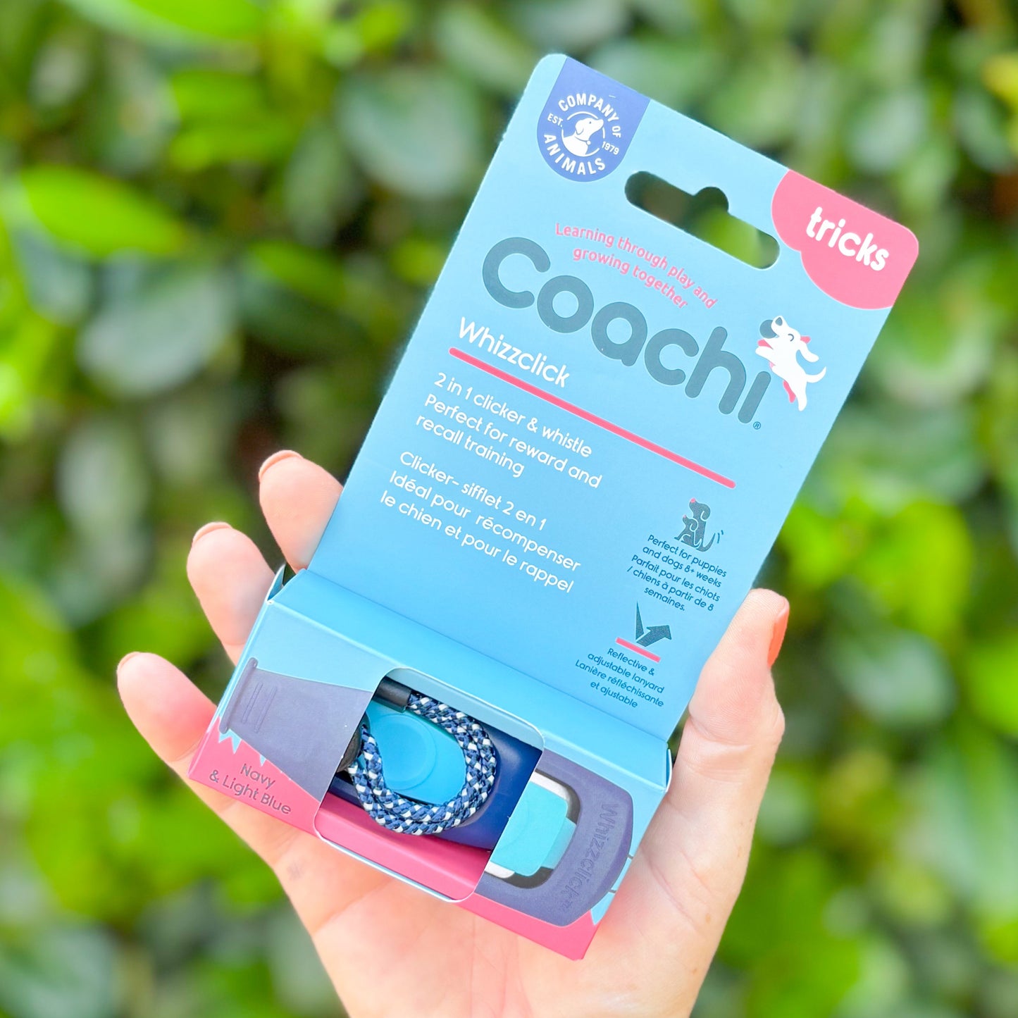 Coachi Whizzclick | Navy & Light Blue Clicker & Whistle For Training