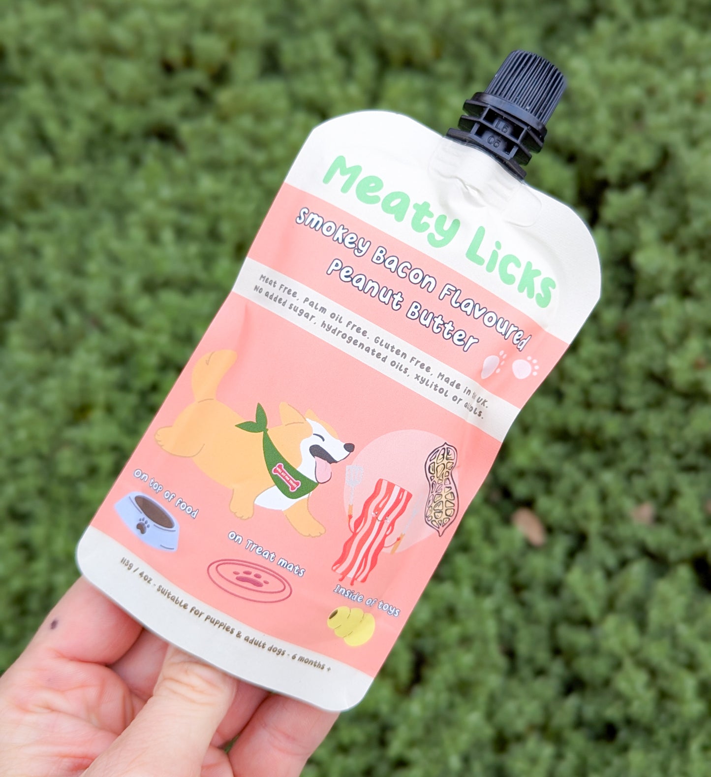 Meaty Licks Squeezy Peanut Butter Pouches