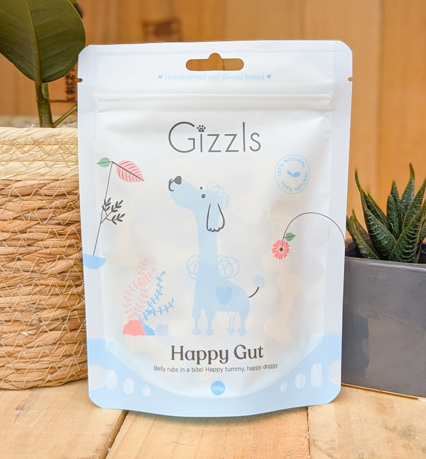 Gizzls Happy Gut Dog Treats | Peanut Butter & Turkey Tail Mushroom