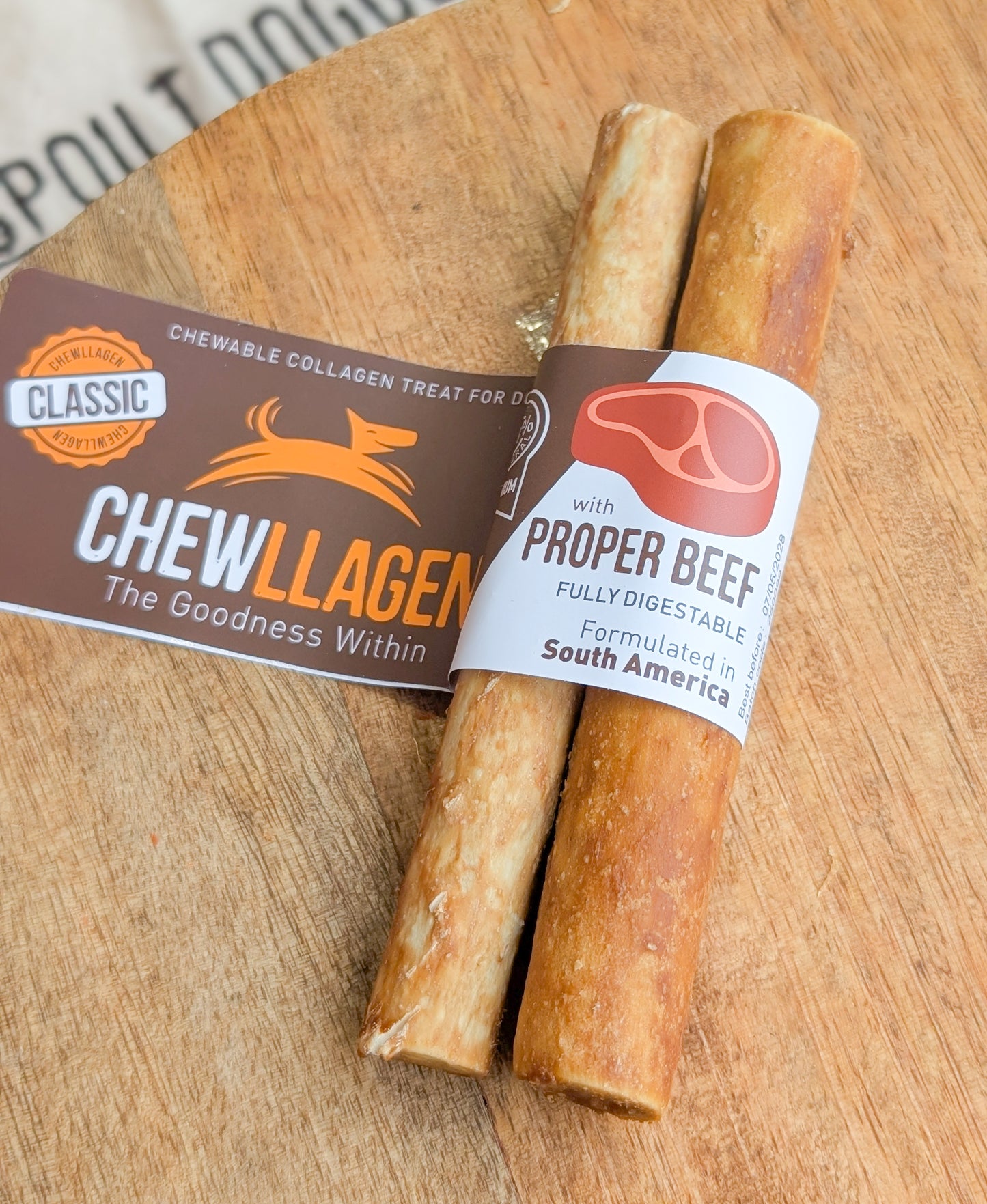Chewllagen Collagen Beef Roll 5" | 2 Pack