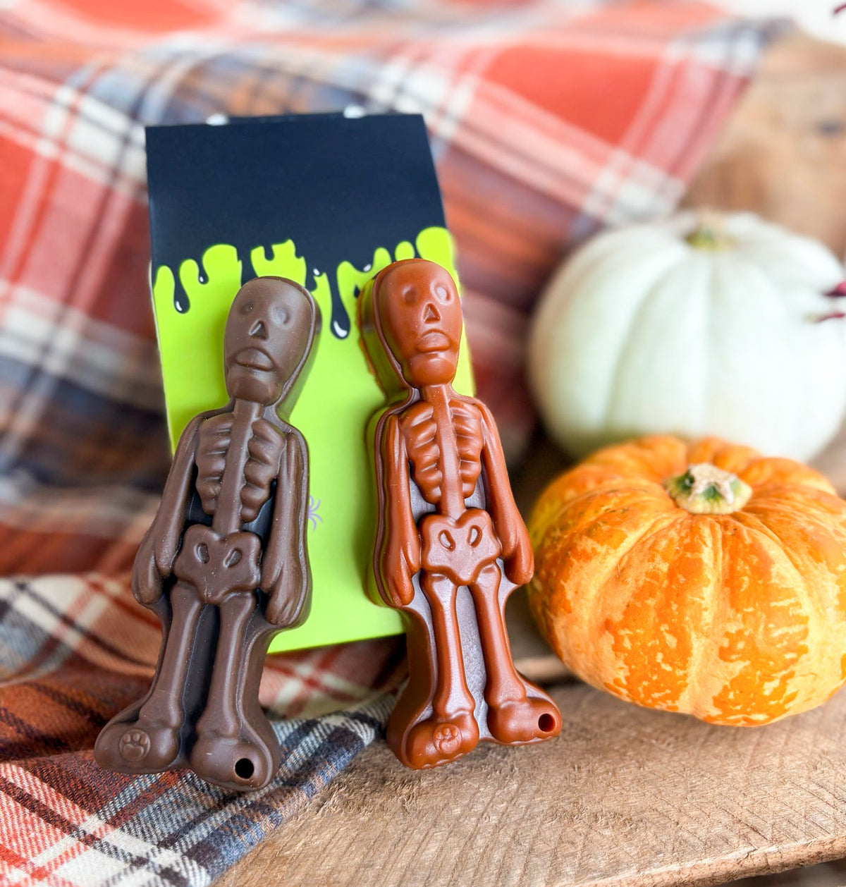 Creepy Frankenstein's House Gift Box Filled With Chicken & Pumpkin Skeleton Chews 🦴🎃