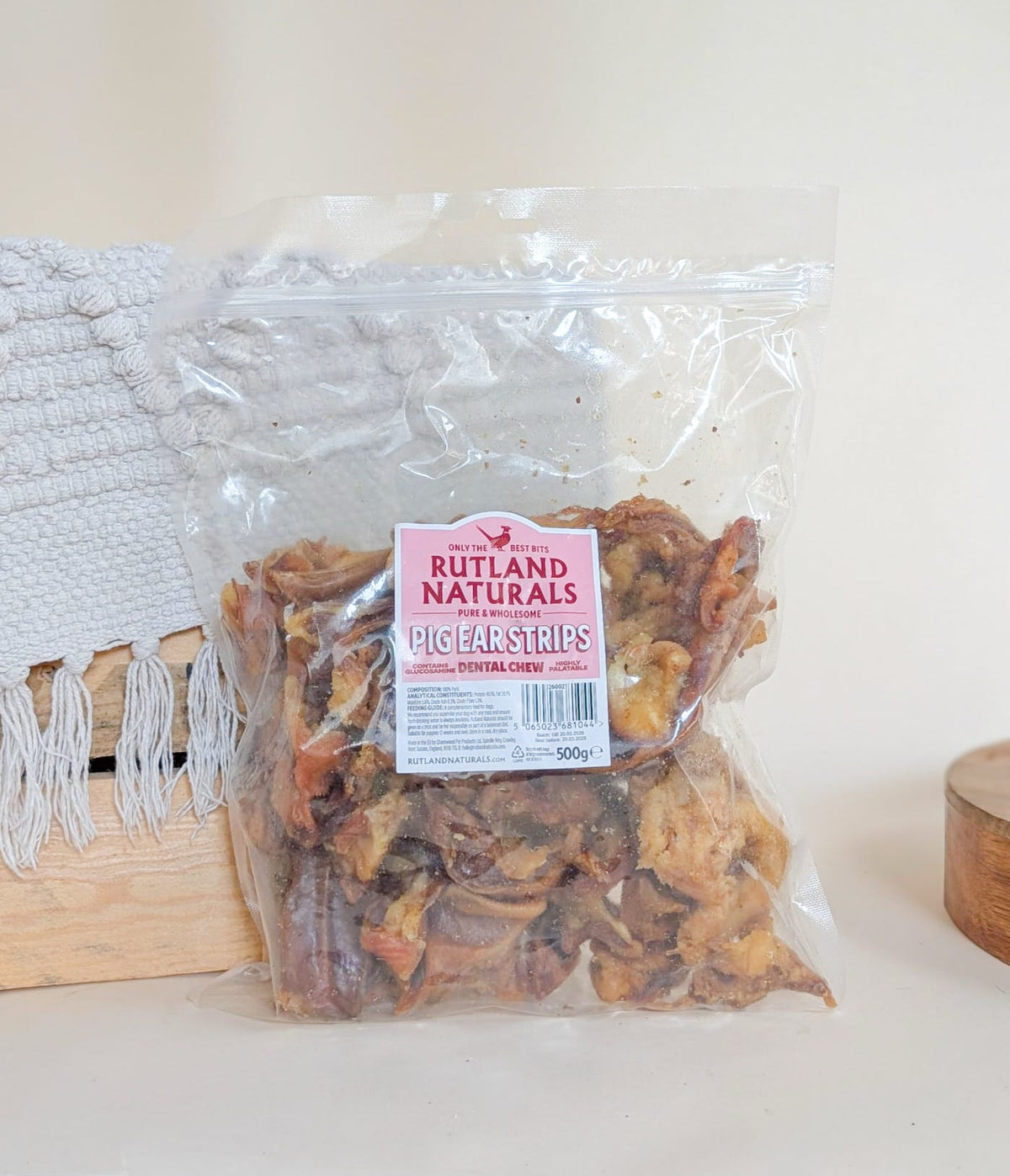 Rutland Naturals Pig Ear Strips (500g)