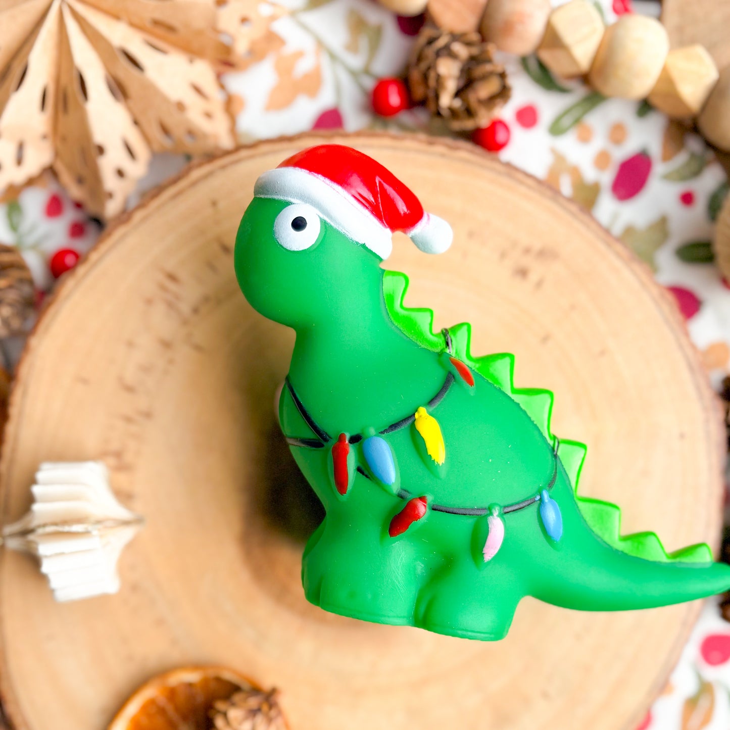 Christmas Squeaky Vinyl Dinosaur Toy