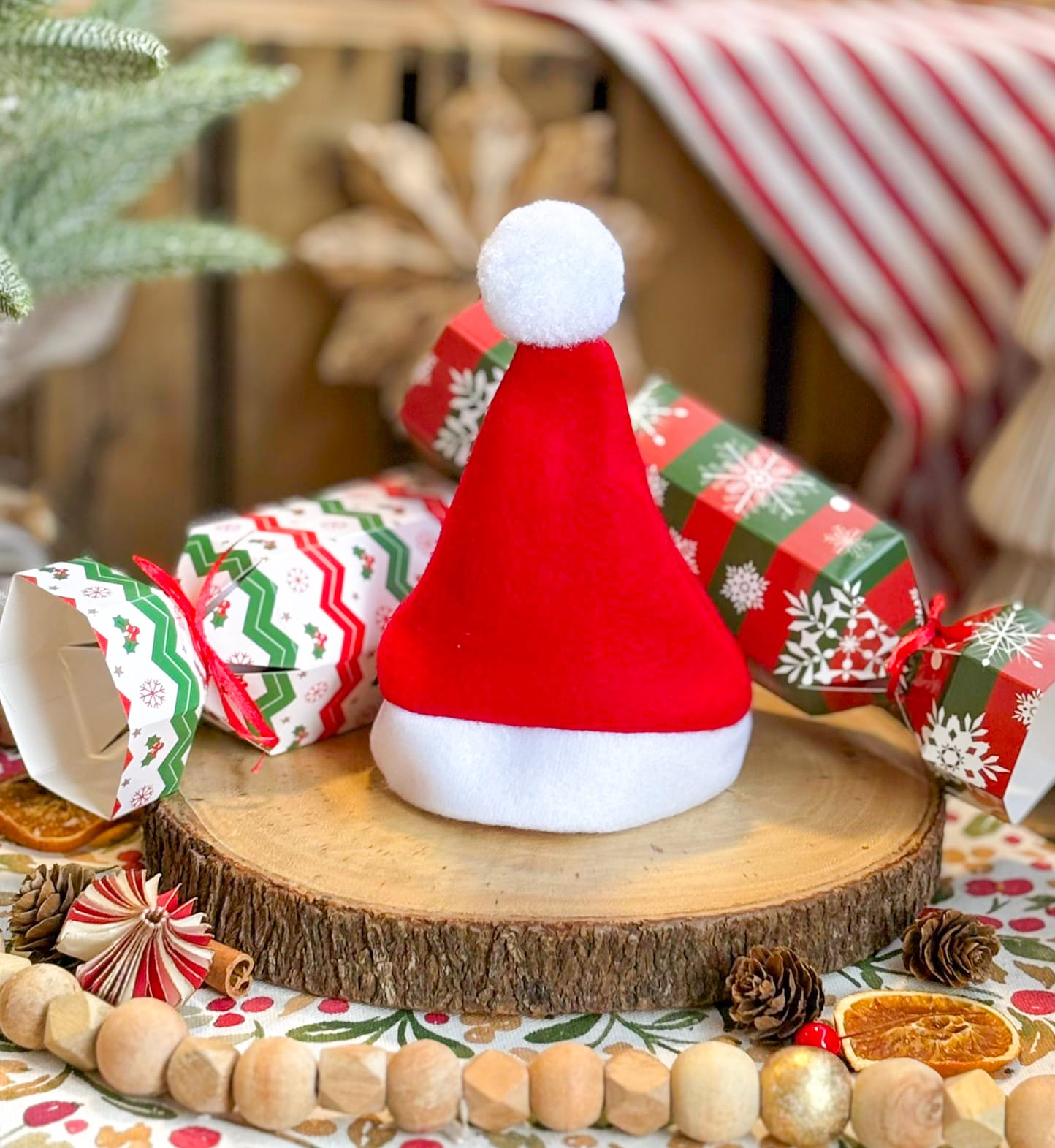"Ho Ho Ho" Cracker Containing Santa Hat