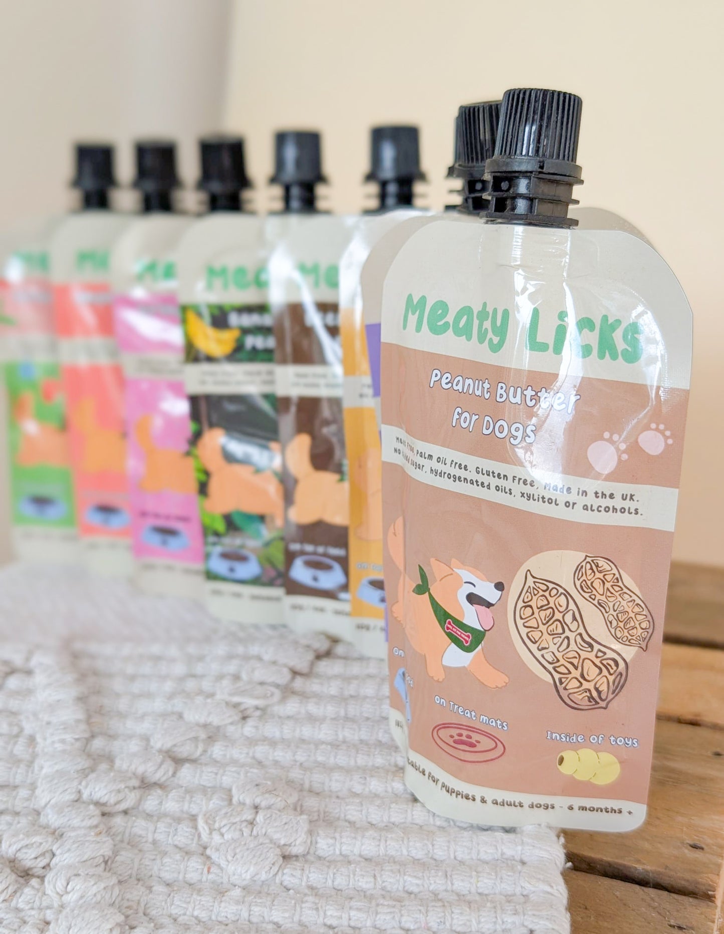 Meaty Licks Squeezy Peanut Butter Pouches | NEW FLAVOURS