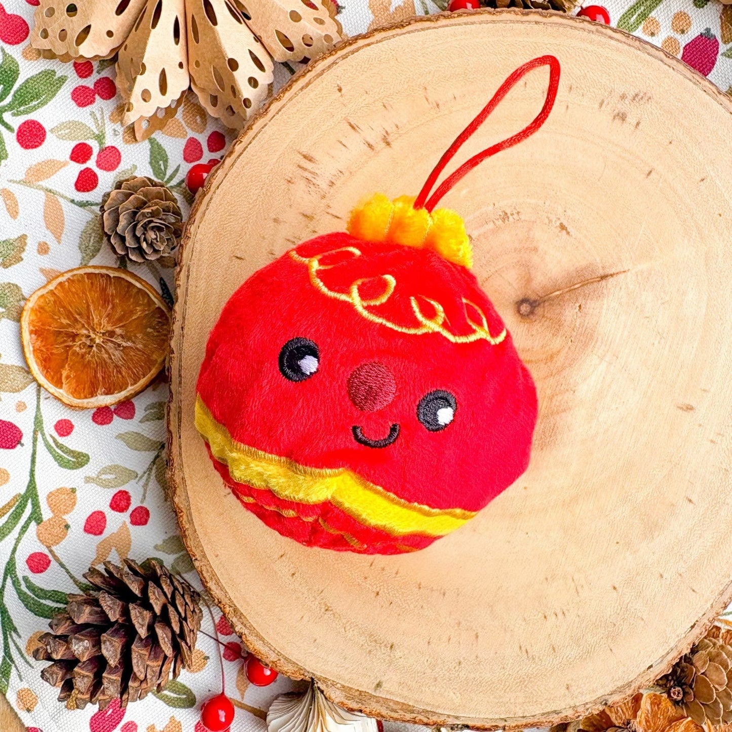 Hugsmart | Happy Woofmas Ornament Dog Ball Toy