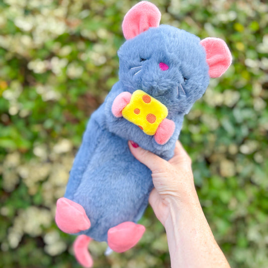 ZippyPaws Snooziez with Shhhqueaker | Mouse with Cheese