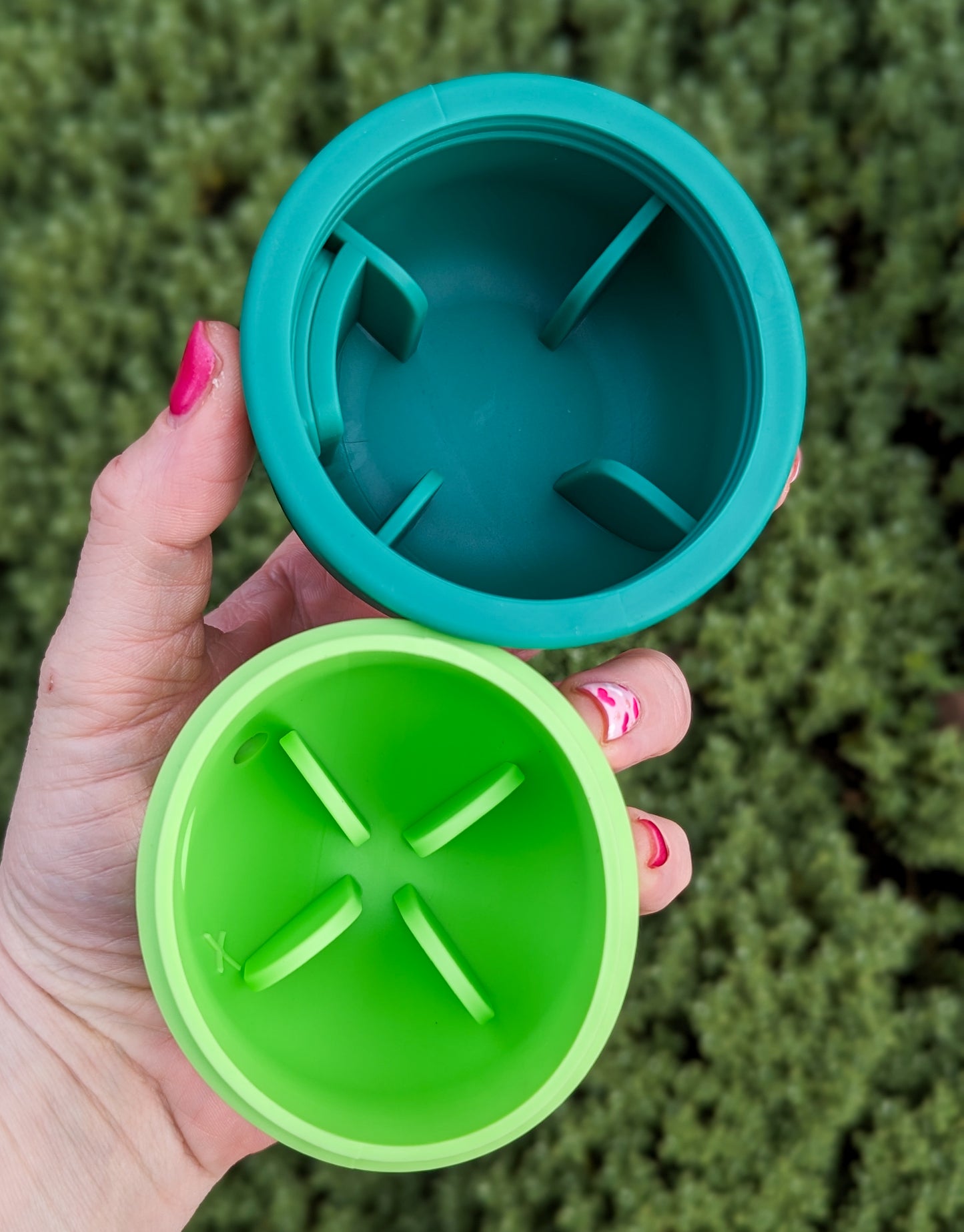 Cute Bear Treat Dispenser & Slow Feeder Combo | Lime & Forest Green