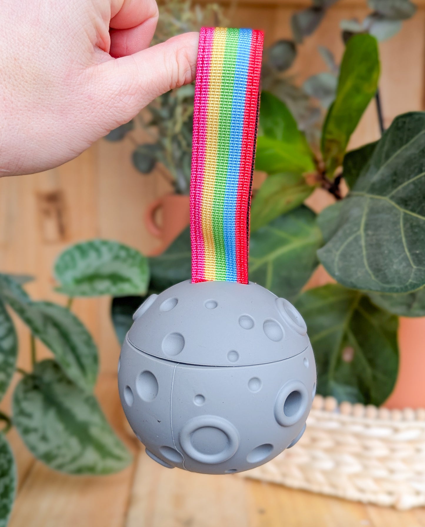 "Out In Space" Planet Freezable Enrichment Toy | Grey 🩶