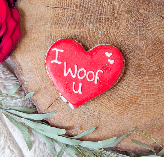 Nelson's Treats | 'I Woof You' Iced Heart Biscuit