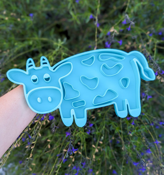 Cow Design Slow Feeder Blue