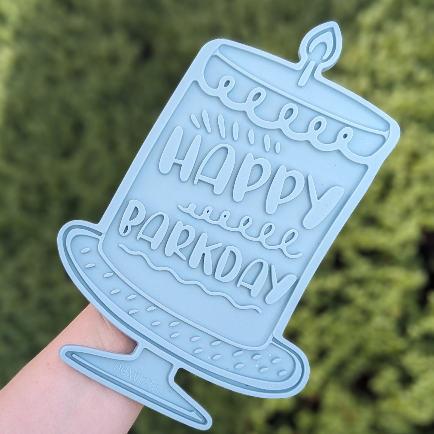 "Happy Barkday" Lick Mat | Baby Blue