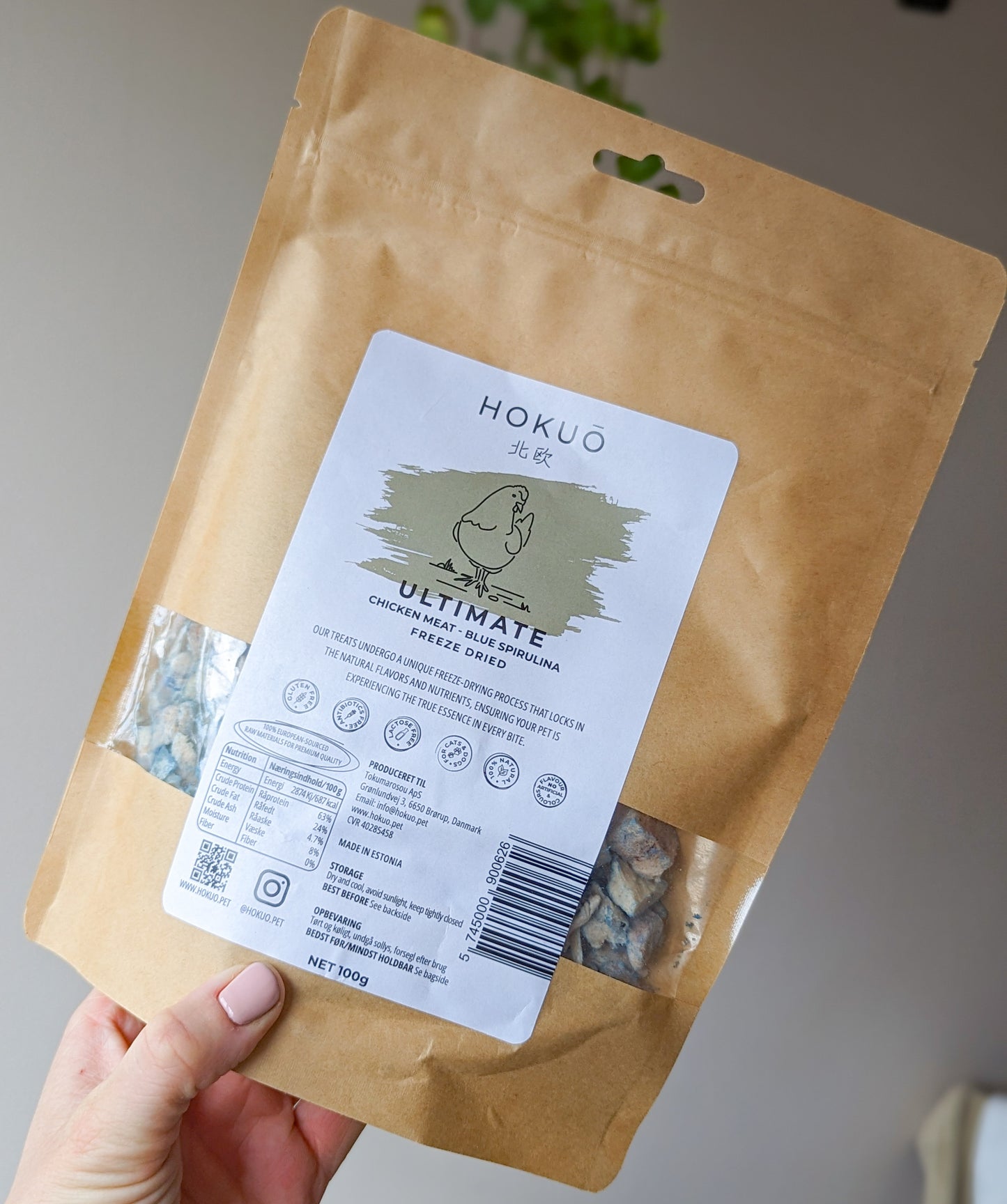 Chicken & Blue Spirulina Freeze-Dried Treats ❘ Hokuō