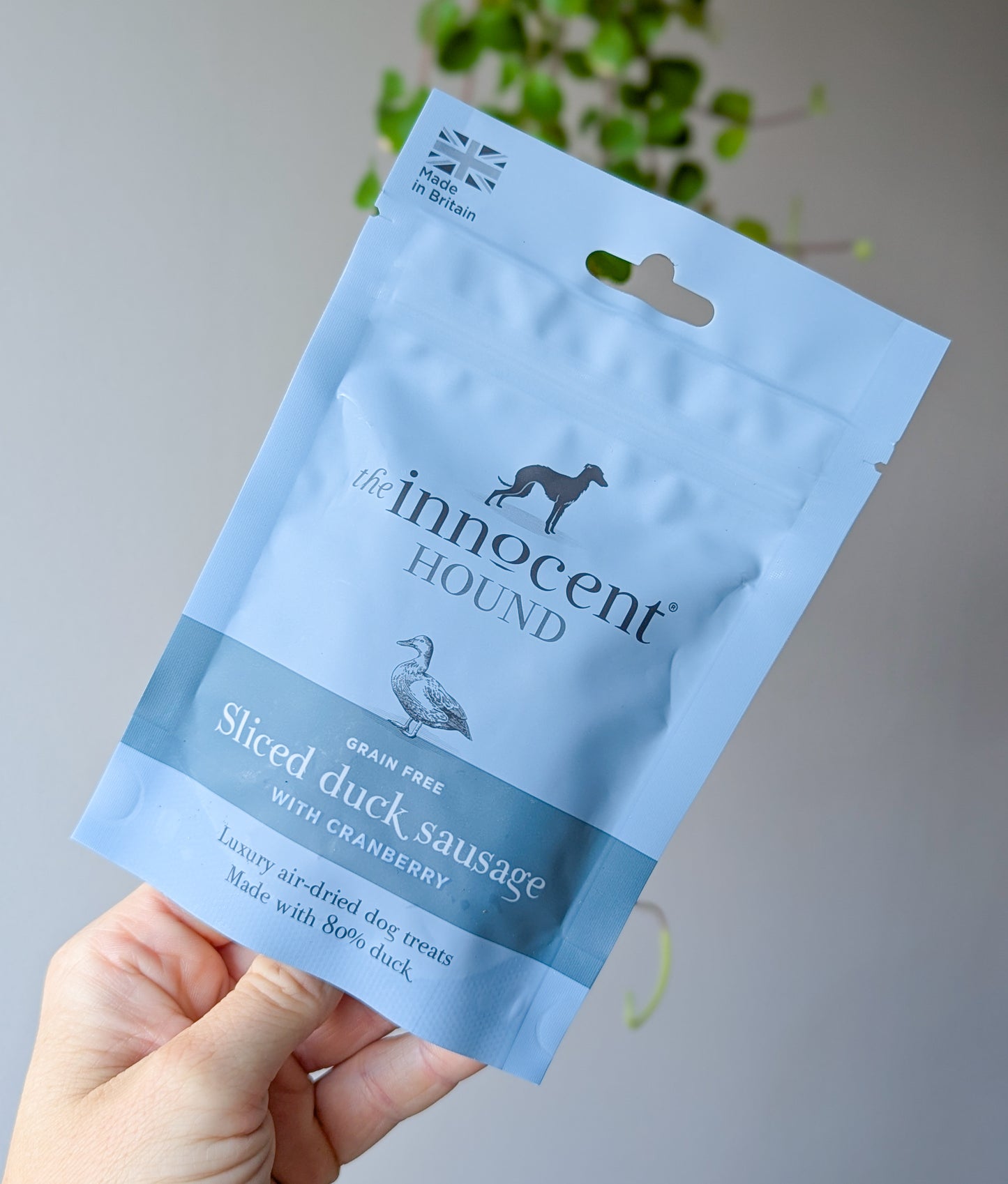 The Innocent Hound Grain Free Dog Treats | Sliced Duck Sausages with Cranberry