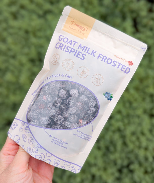 Loopy Paws | Freeze-Dried Goat Milk Frosted Crispies | Bluberry