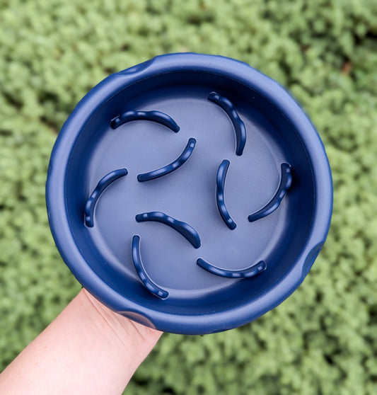 "Crater Melt" Slow Feeder Bowl | Dark Navy