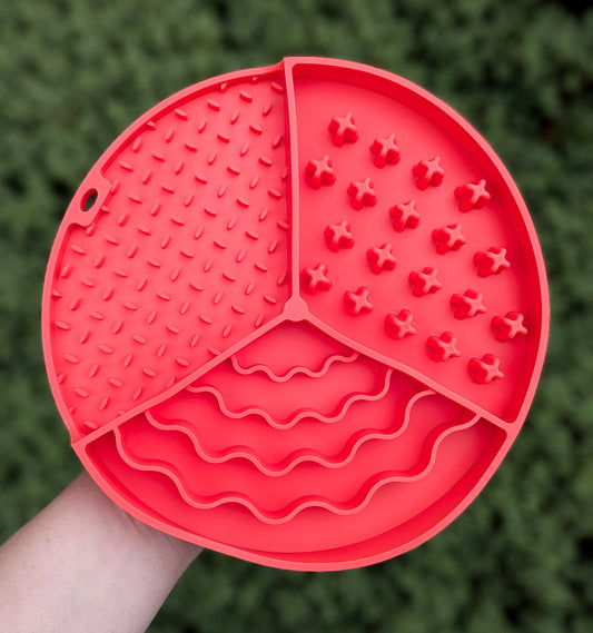 "Algorithm" Slow Feeder Lick Mat | Coral