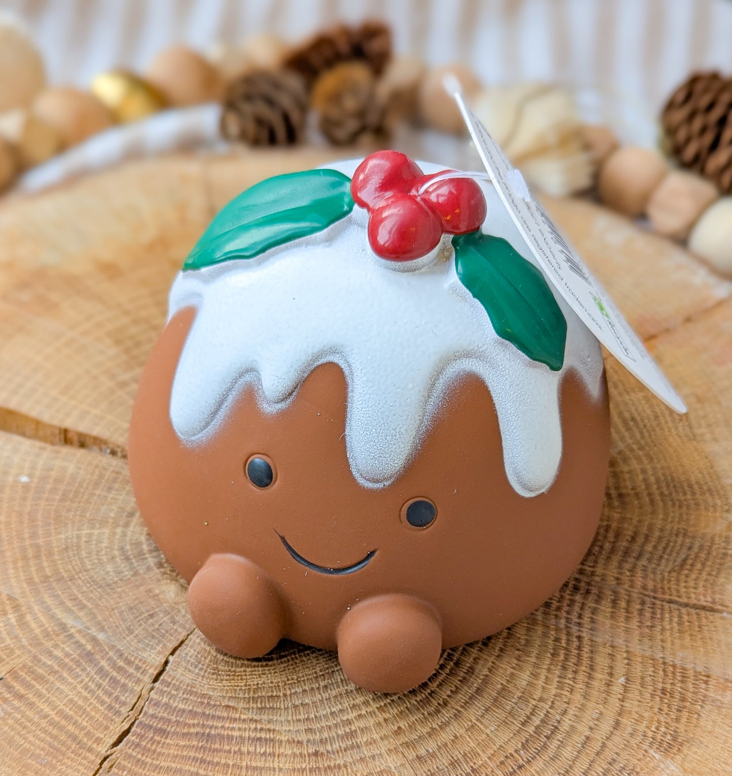 Latex Squeaky Christmas Pudding Toy