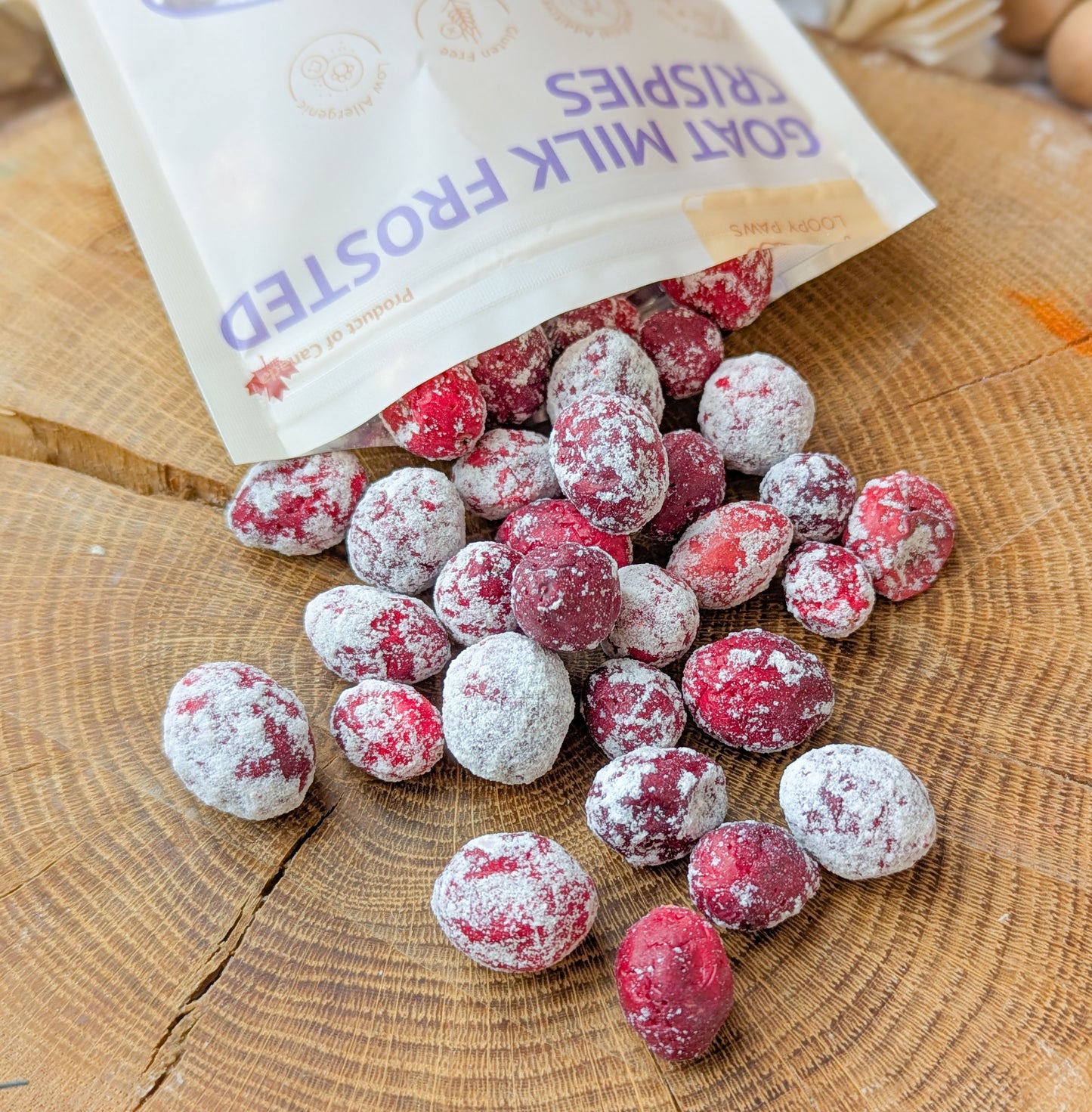 Loopy Paws | Freeze-Dried Goat Milk Frosted Crispies | Cranberry