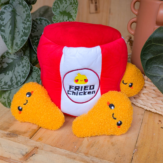 Hugsmart Pet Interactive Burrow Toy | Fried Chicken Food Party