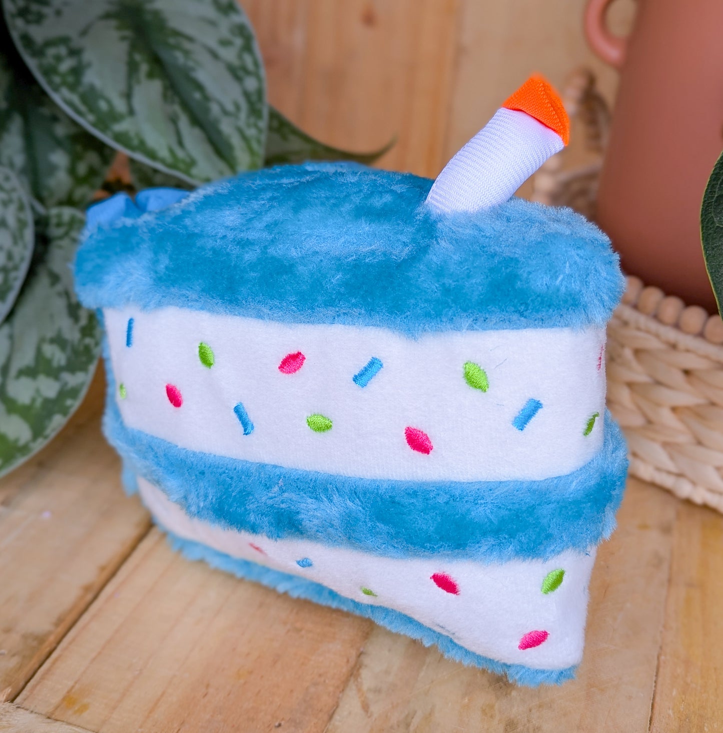 Zippy Paws Plush Toy | Blue Birthday Cake Slice