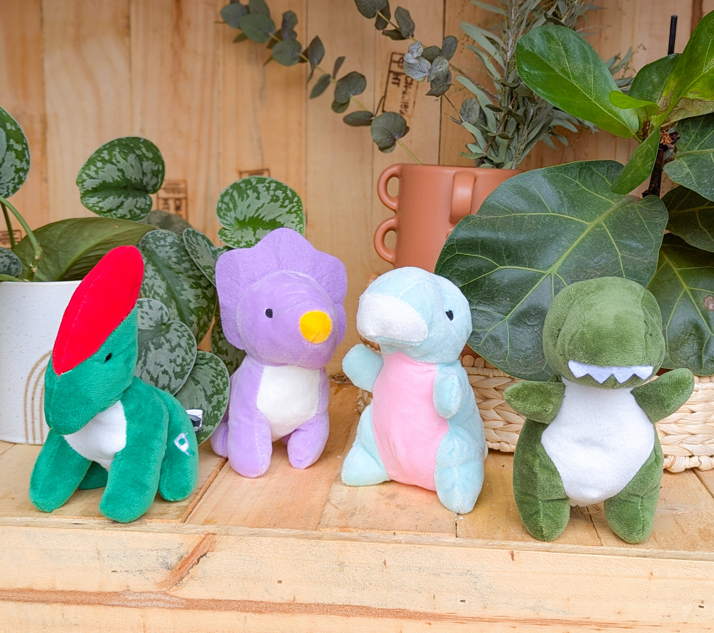 Baby Dino Squeaky Plush Dog Toy | 4 Variations Of Dinosaur