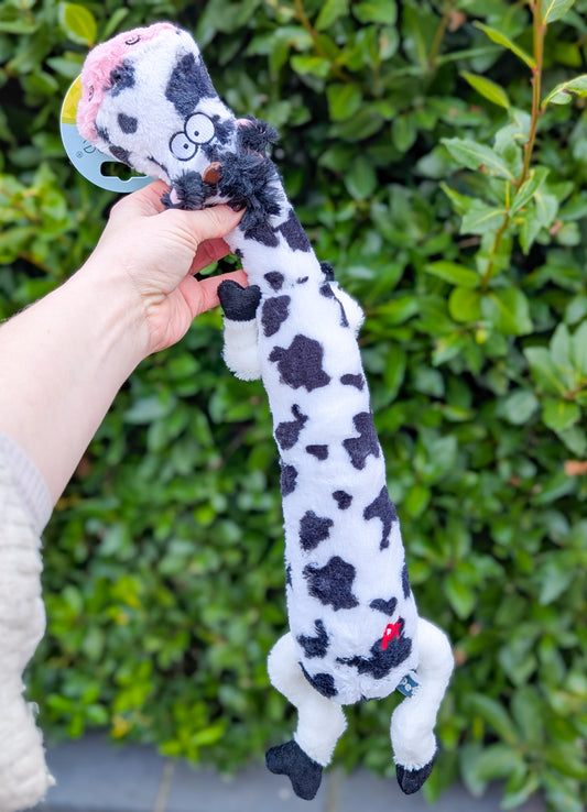 Lazy Moo Long Plush Dog Toy