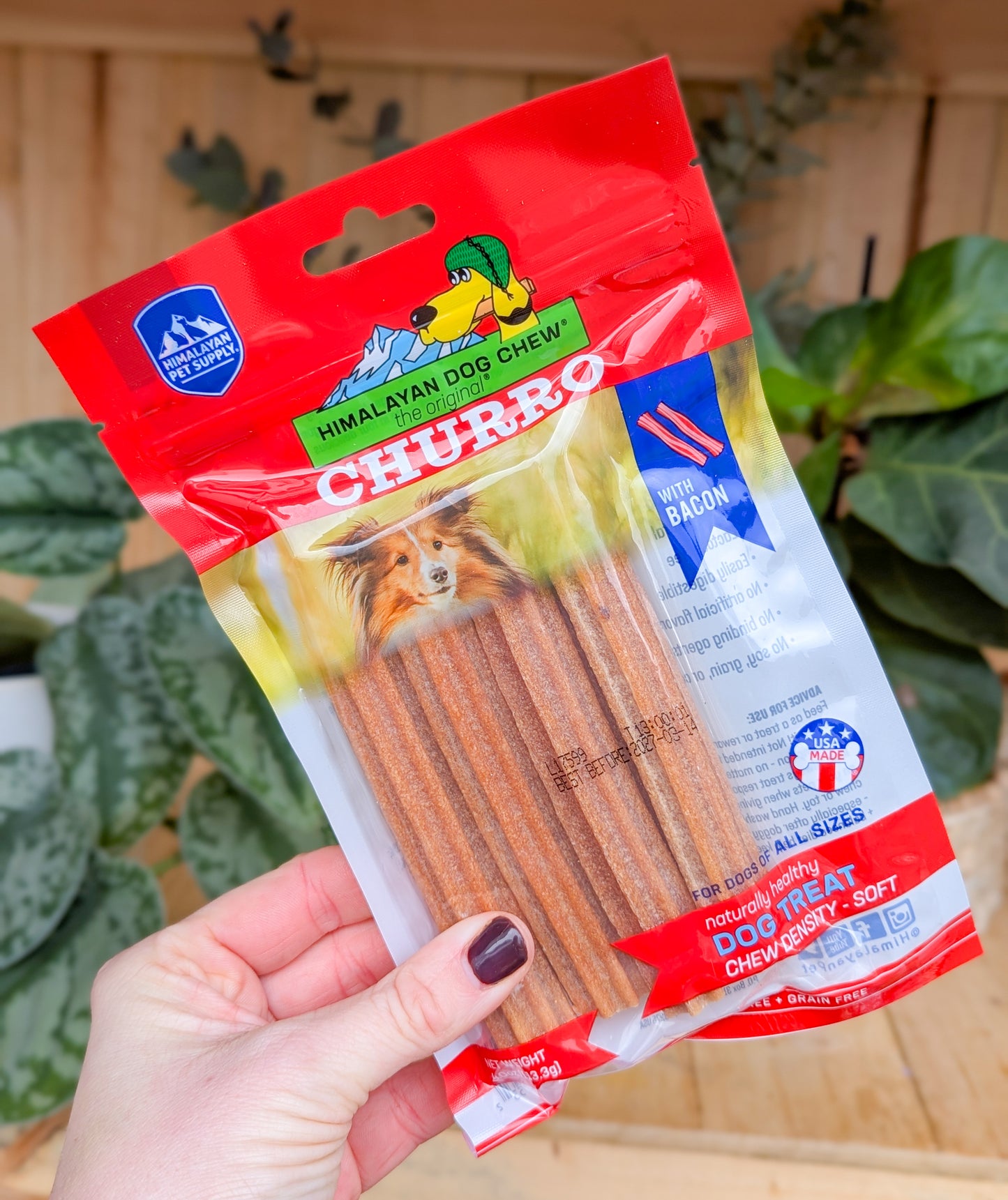 Himalayan Dog Chew Churros | Bacon Flavour