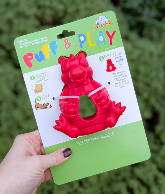 Puff & Play Yak Yeti Dragon Toy | Red