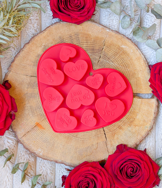 Red Heart Moulds With Cute Messages