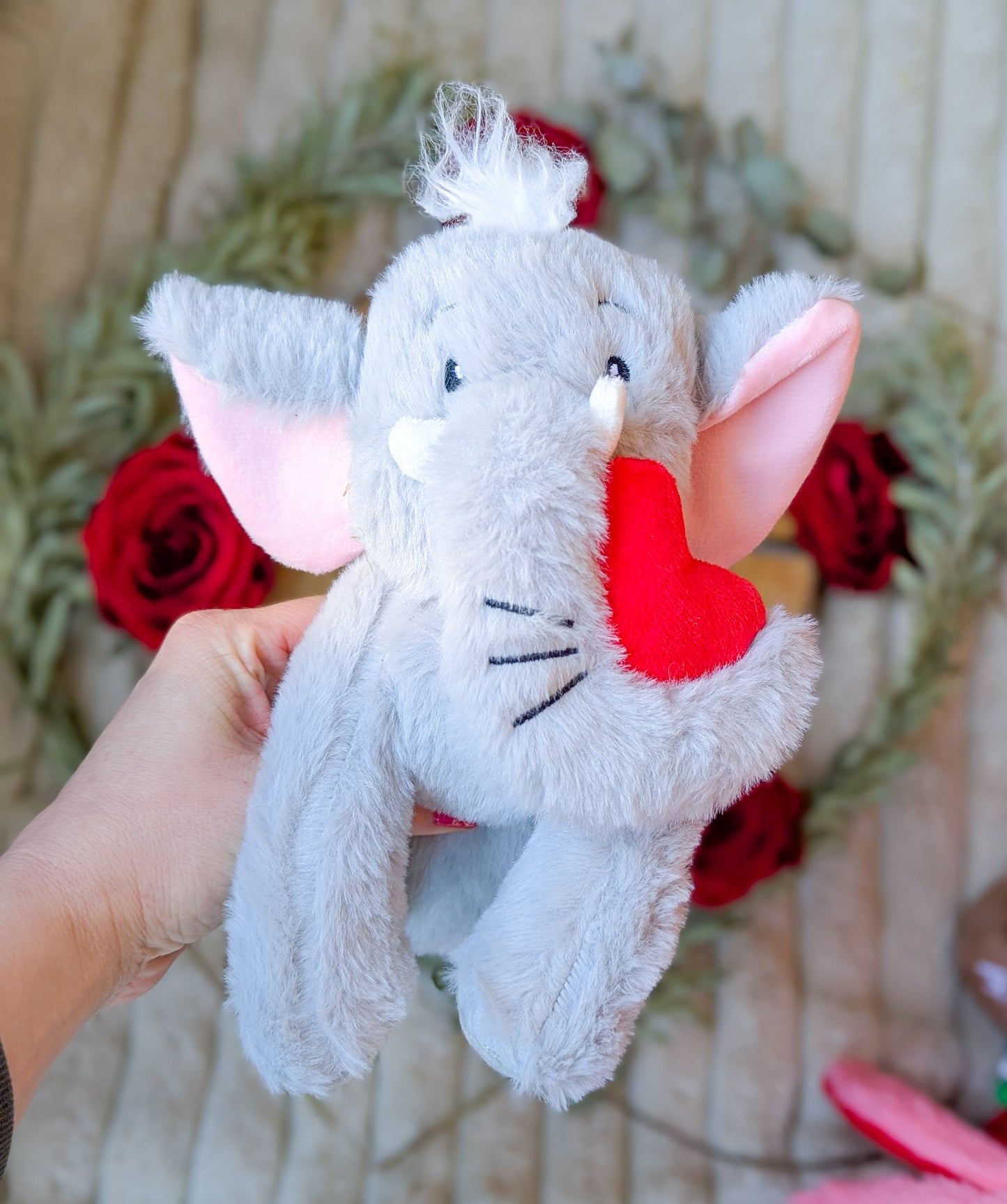 Indi Elephant With Heart Plush Valentine's Toy