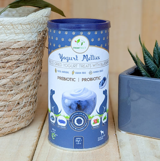 Yogurt Melties Prebiotic and Probiotic Treats | Blueberry, Blue Spirulina, Cranberries & Mint