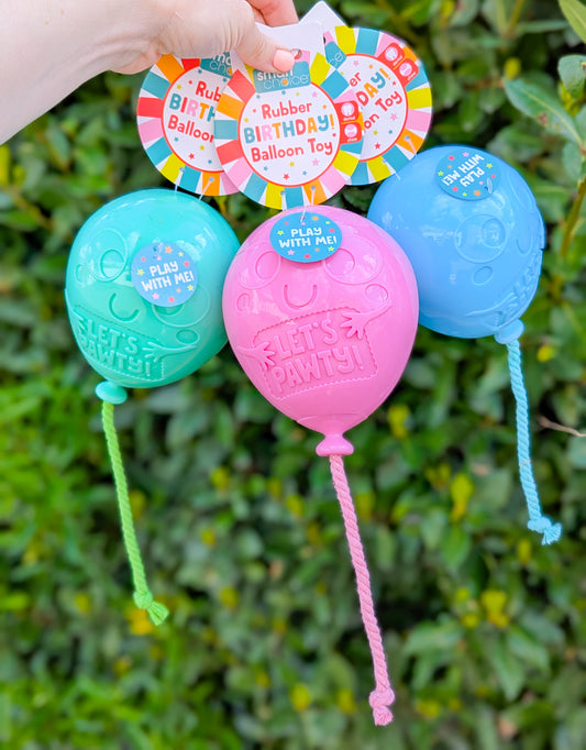 Let's Pawty Rubber & Rope Birthday Balloon Toy