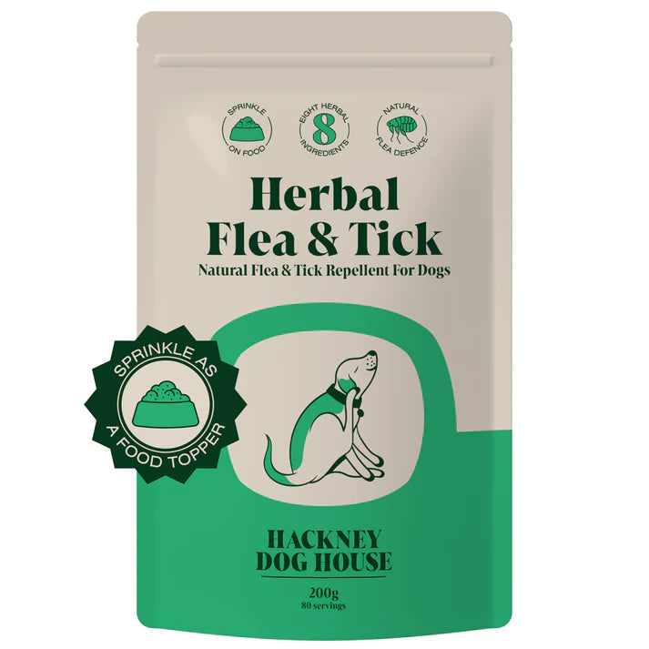 Hackney Dog House | Natural Alternative Flea Treatment for Dogs | Herbal Repellent | 80 Servings