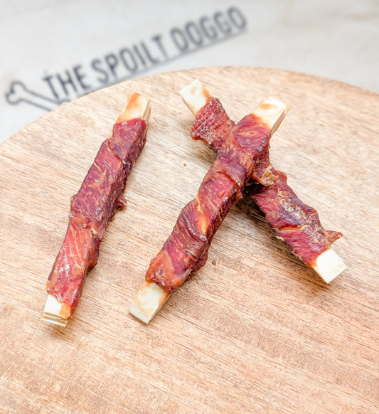 Duck Wrapped Pollack Strips