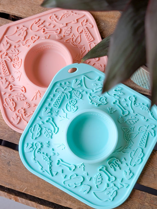 Dinosaur Lick Mat & Bowl For Puppies