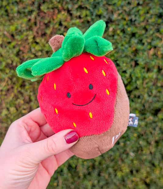 Petface Foodies Faces | Charlie Chocolate Dipped Strawberry Plush Toy