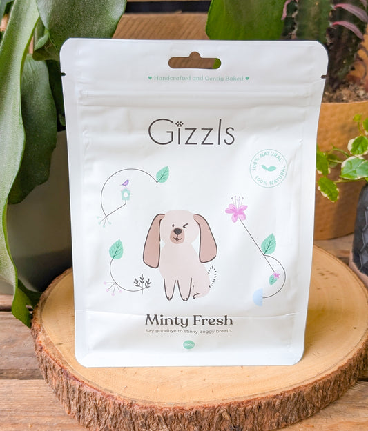 Gizzls Minty Fresh Dog Treats | Peanut Butter & Mint *NEW BIGGER SIZE