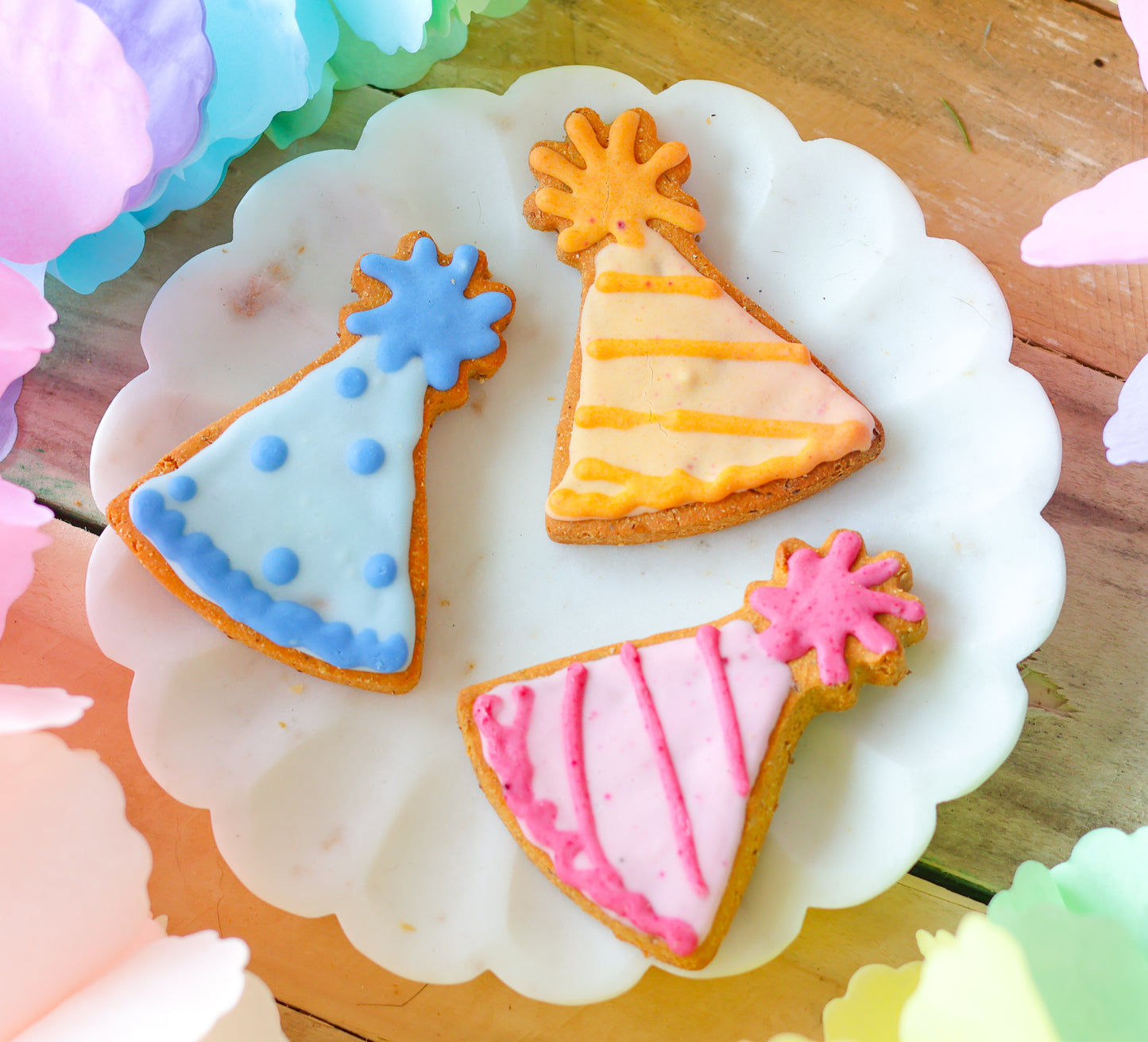 Birthday Hat Iced Biscuit
