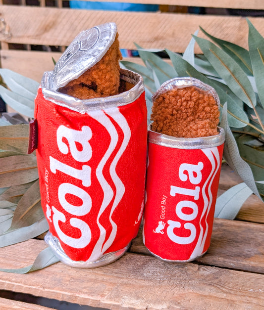 P.L.A.Y | Snack Attack Cola Can Enrichment Toy | 2 Sizes
