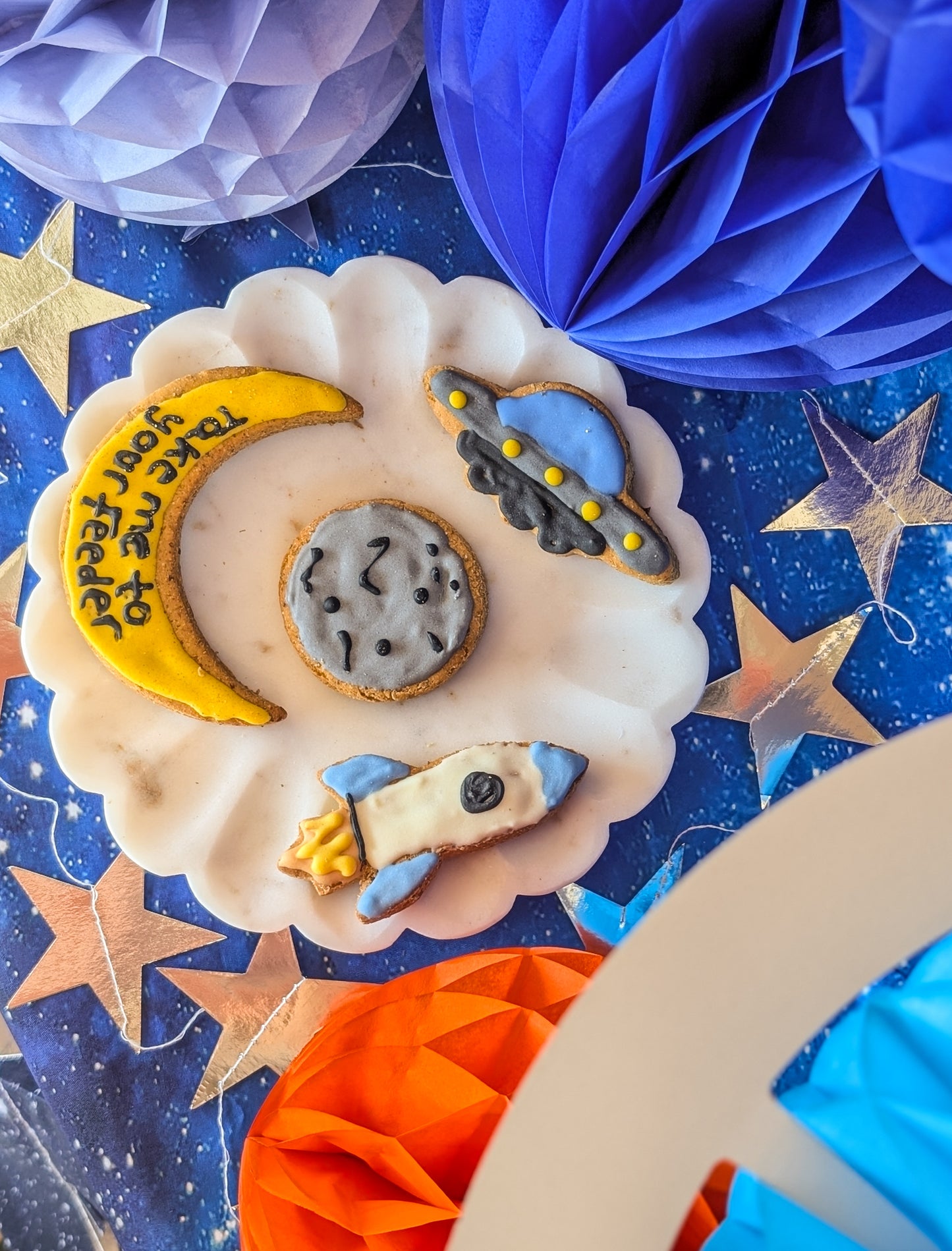 Space Day Celebration Iced Biscuits