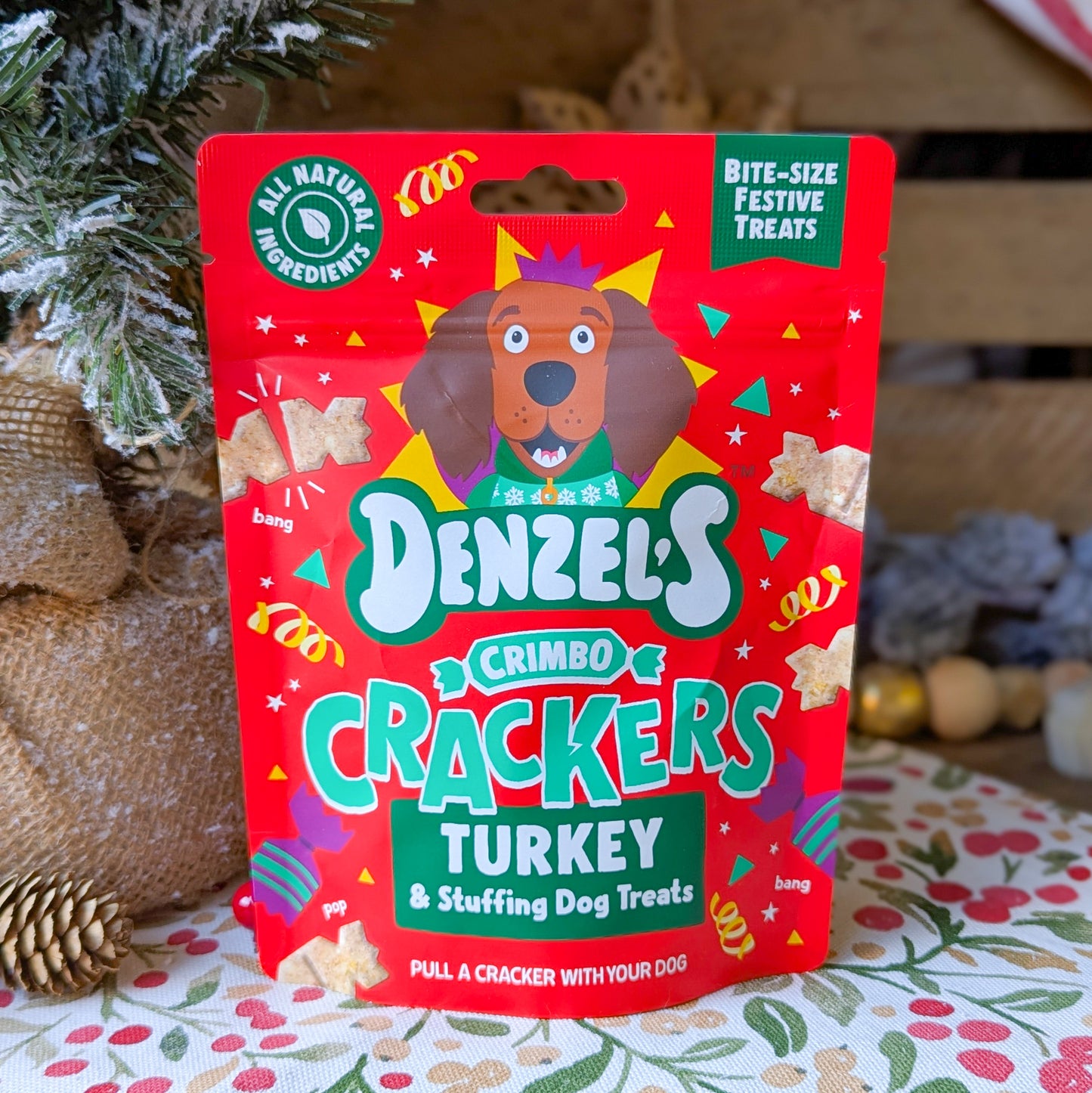 Denzel's Crimbo Crackers | Turkey & Stuffing Dog Treats