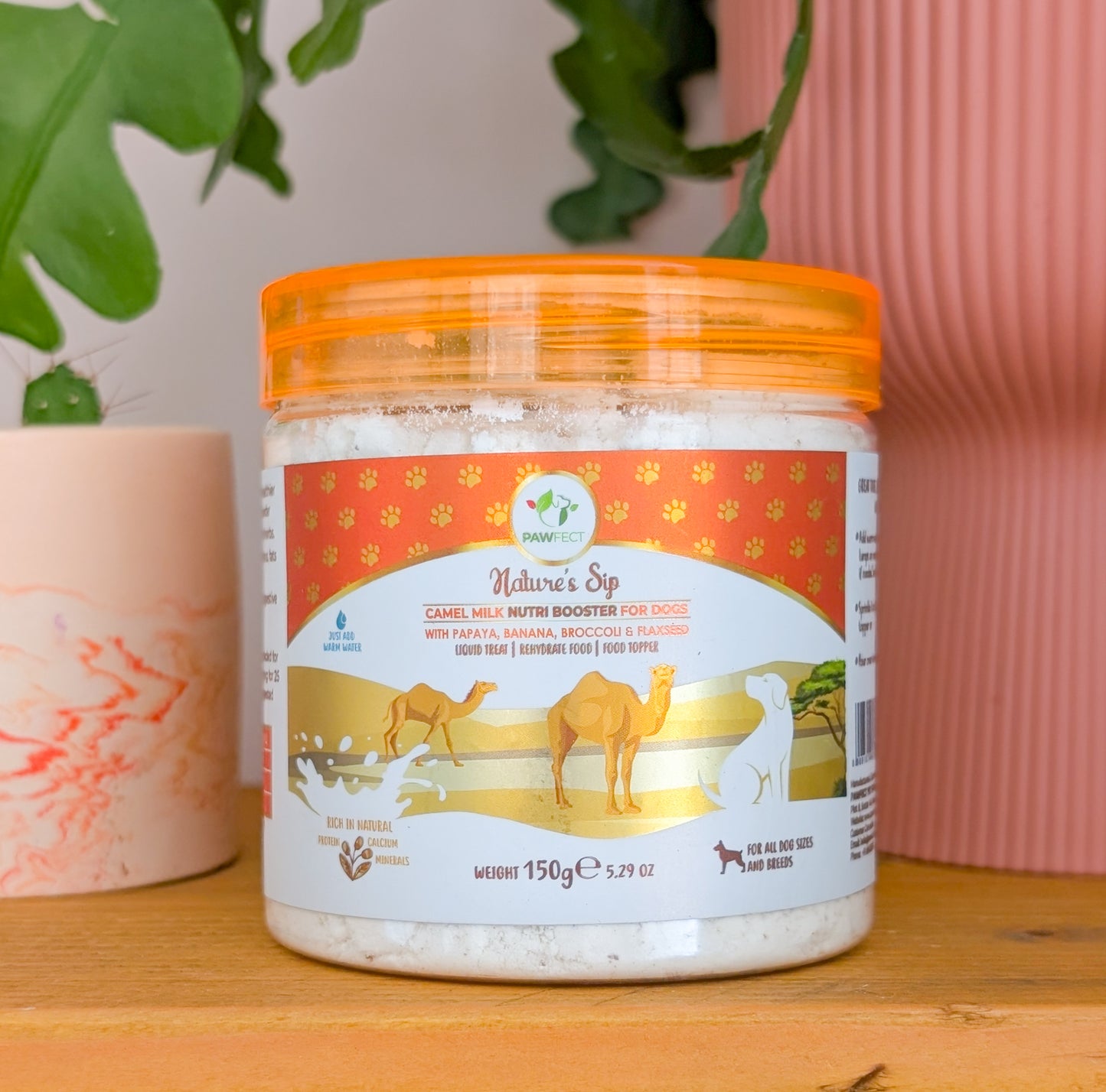 Pawfect Nature's Sip For Dogs | Camel Milk with Papaya, Banana, Broccoli & Flaxseed | 2 Sizes
