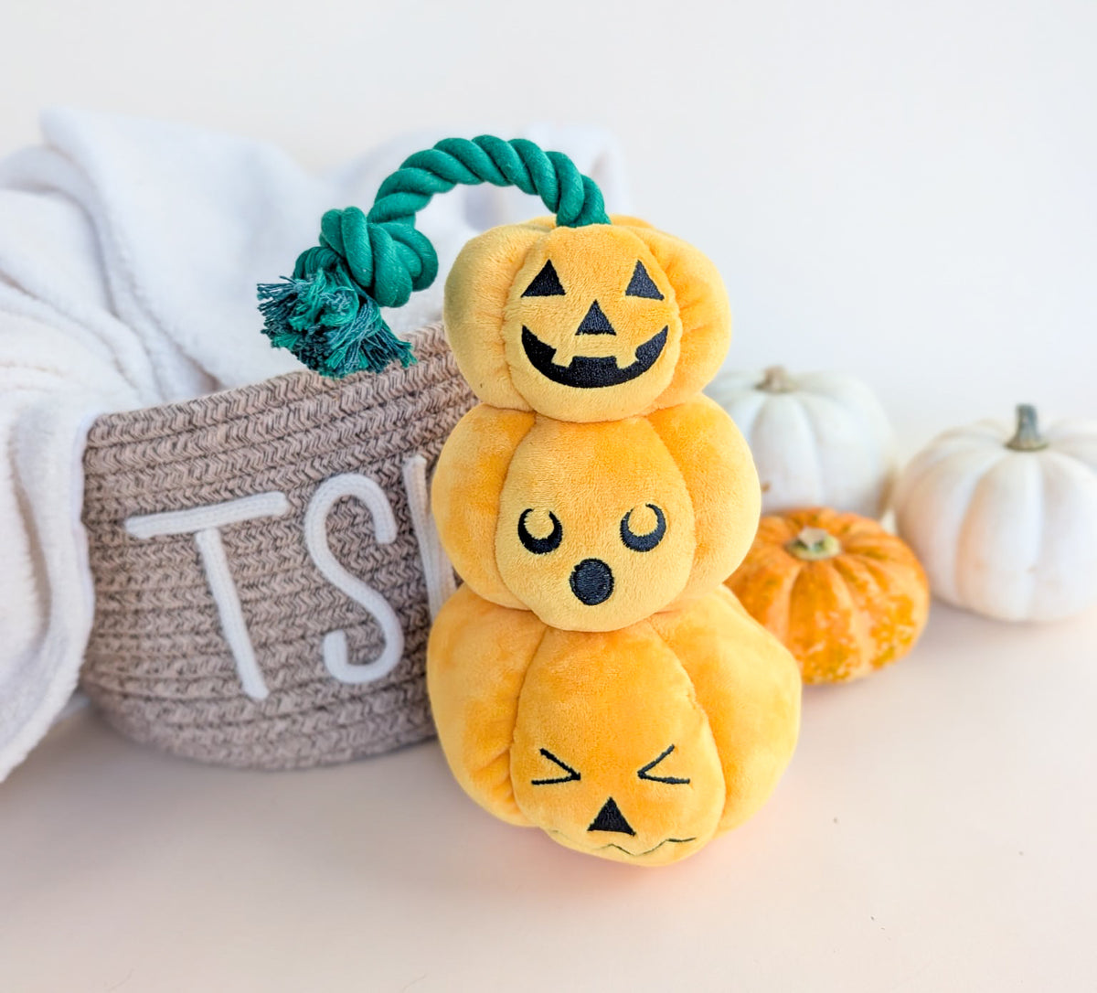 “Pumpkin Pile-Up” Plush & Rope Toy