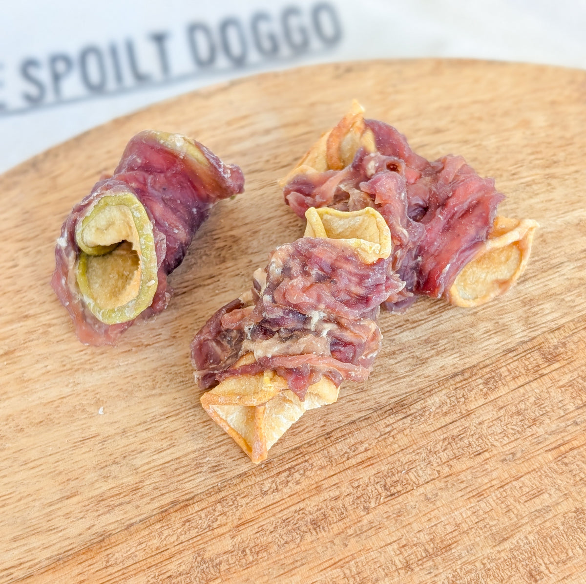Rabbit Wrapped Pear Chunks