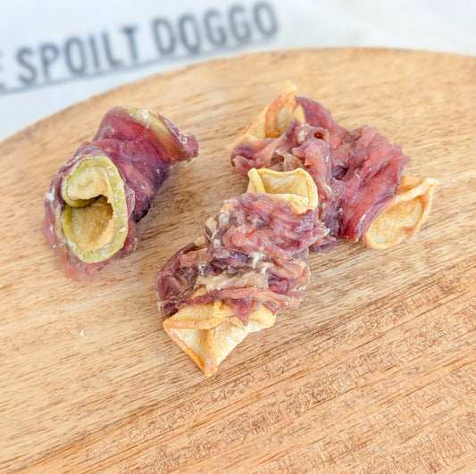 Rabbit Wrapped Pear Chunks